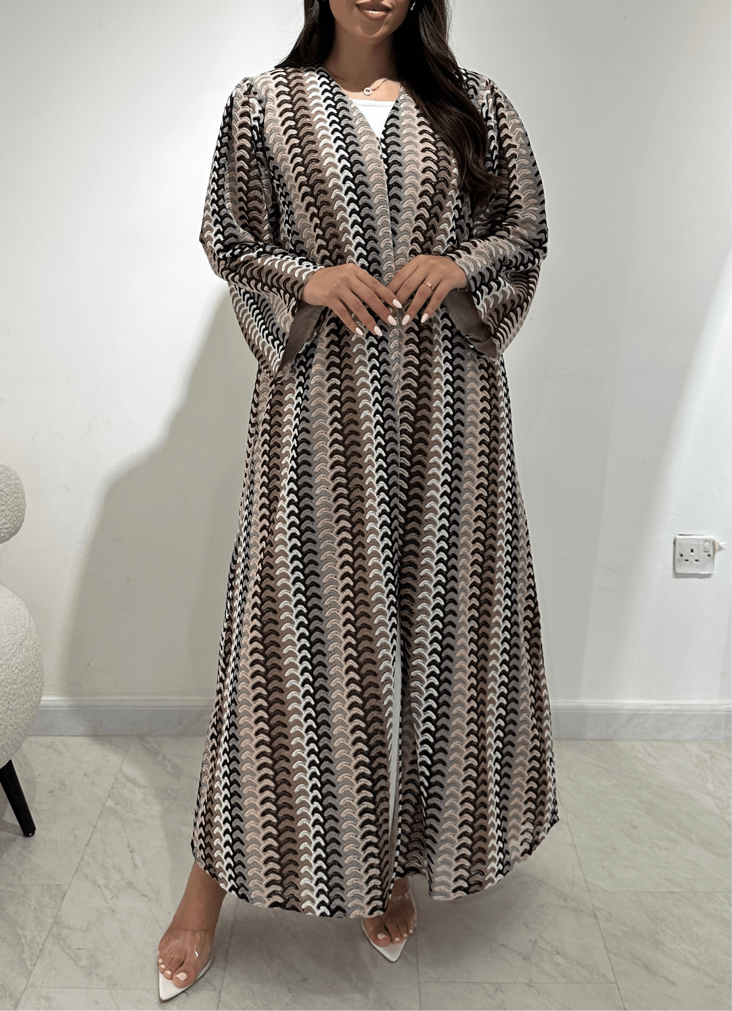 C 1377 Brown Wave Abaya