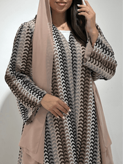C 1377 Brown Wave Abaya