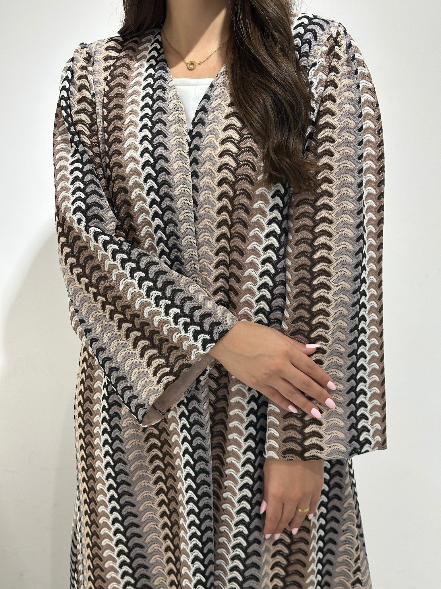 C 1377 Brown Wave Abaya