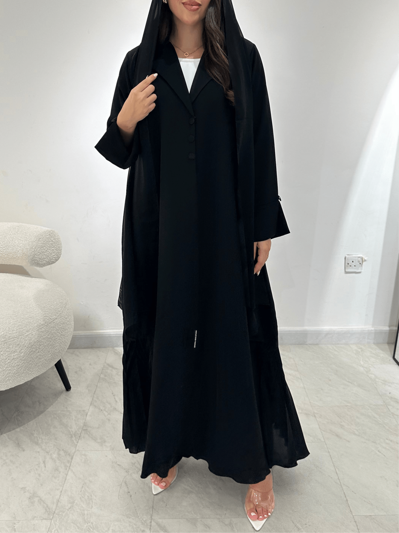 C 1381 Black Coat Abaya