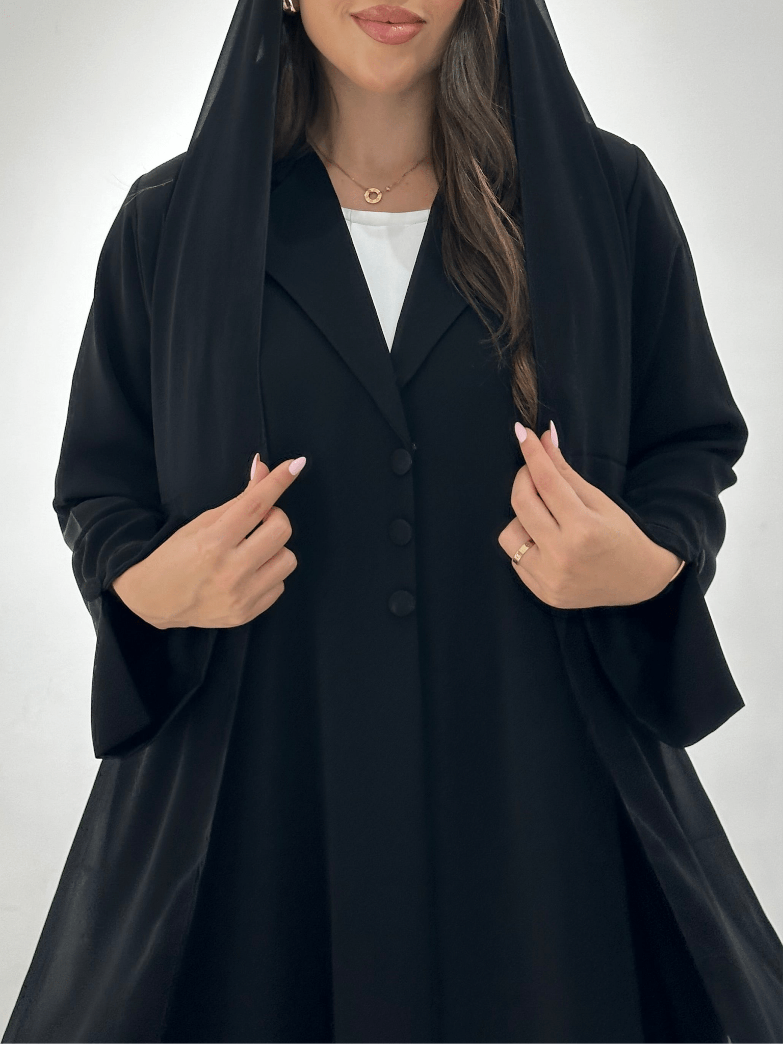 C 1381 Black Coat Abaya