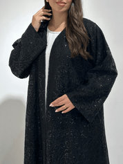 C 1382 Black Dantel Abaya