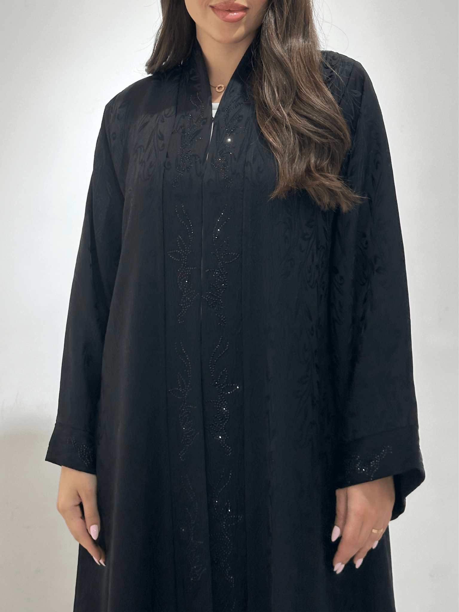 C 1385 Black Beaded Abaya