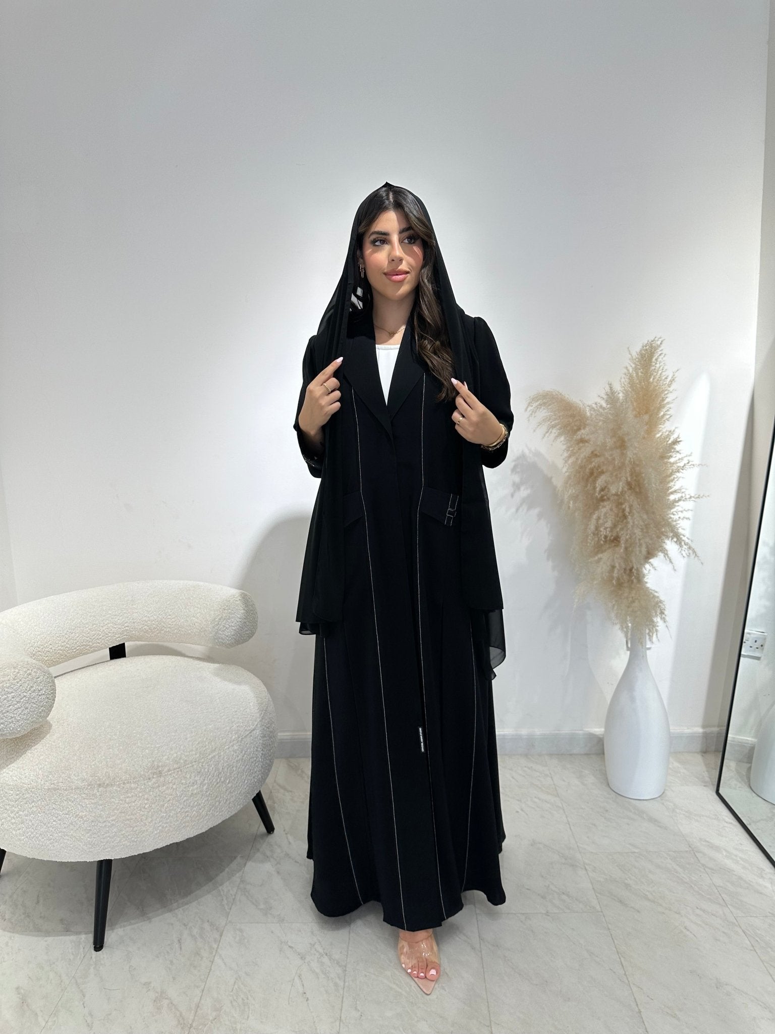 C 1386 Black Coat Abaya