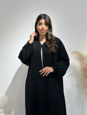 C 1387 Striped Black Abaya