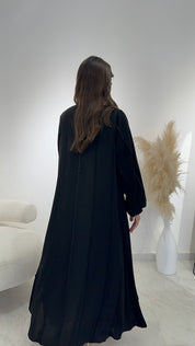 C 1387 Striped Black Abaya