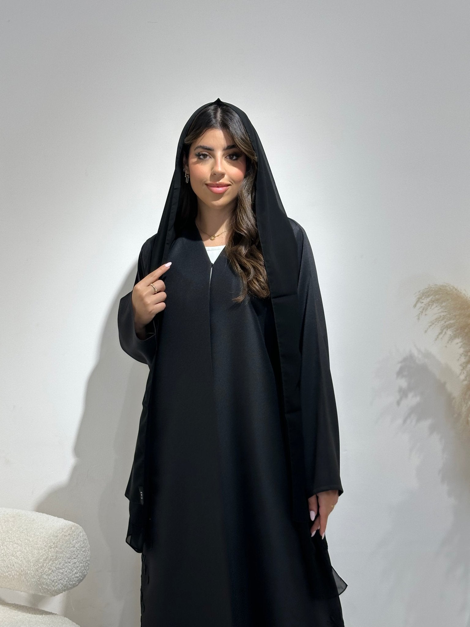C 1388 Beaded Black Abaya