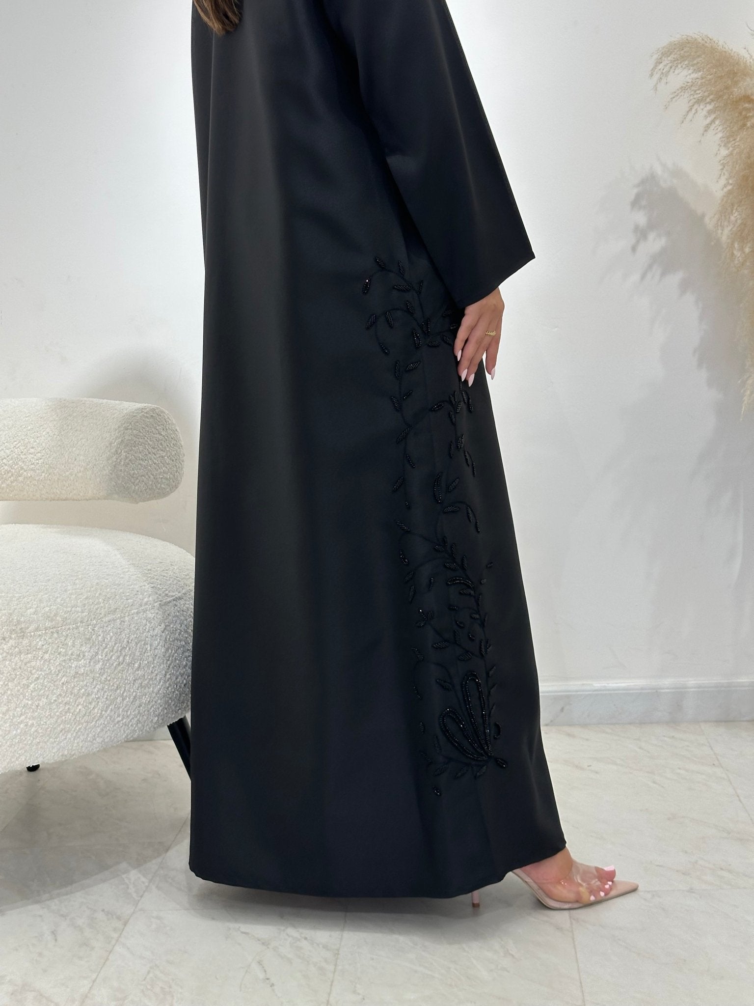 C 1388 Beaded Black Abaya