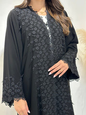 C 1398 Black Lace Abaya