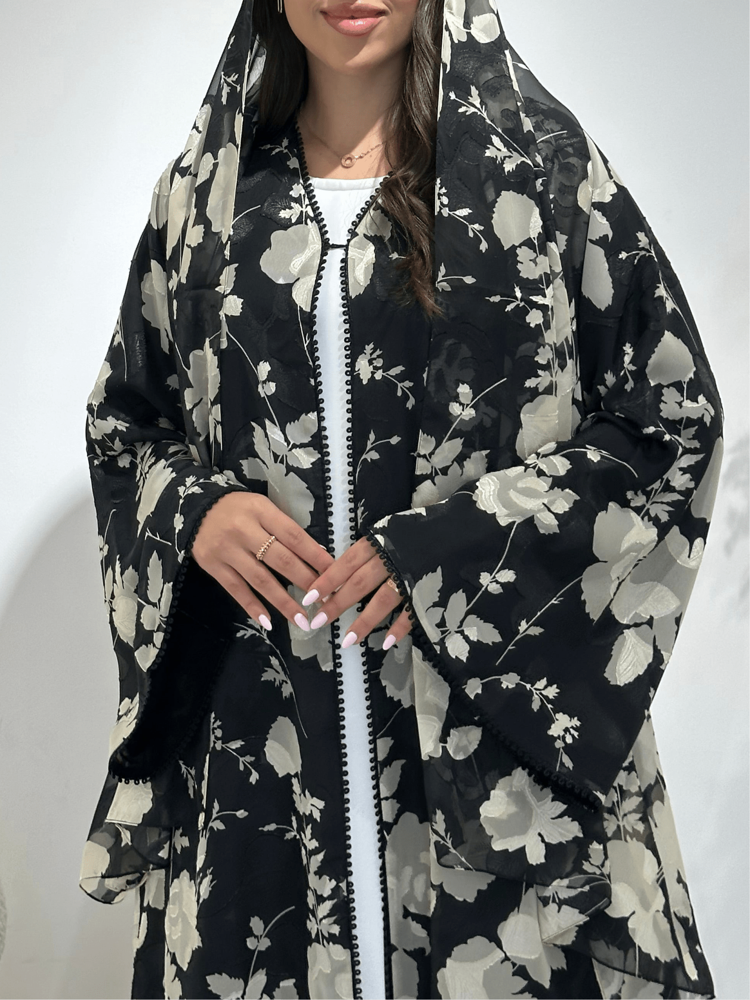 C 1399 Printed Black Abaya