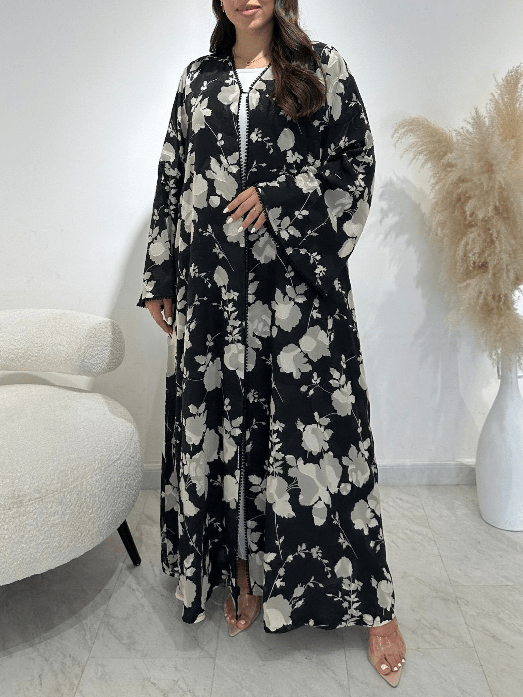 C 1399 Printed Black Abaya