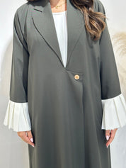 C 1401 Dark Green Coat Abaya
