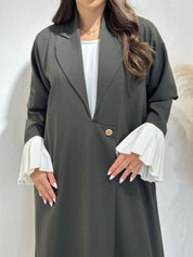 C 1401 Dark Green Coat Abaya