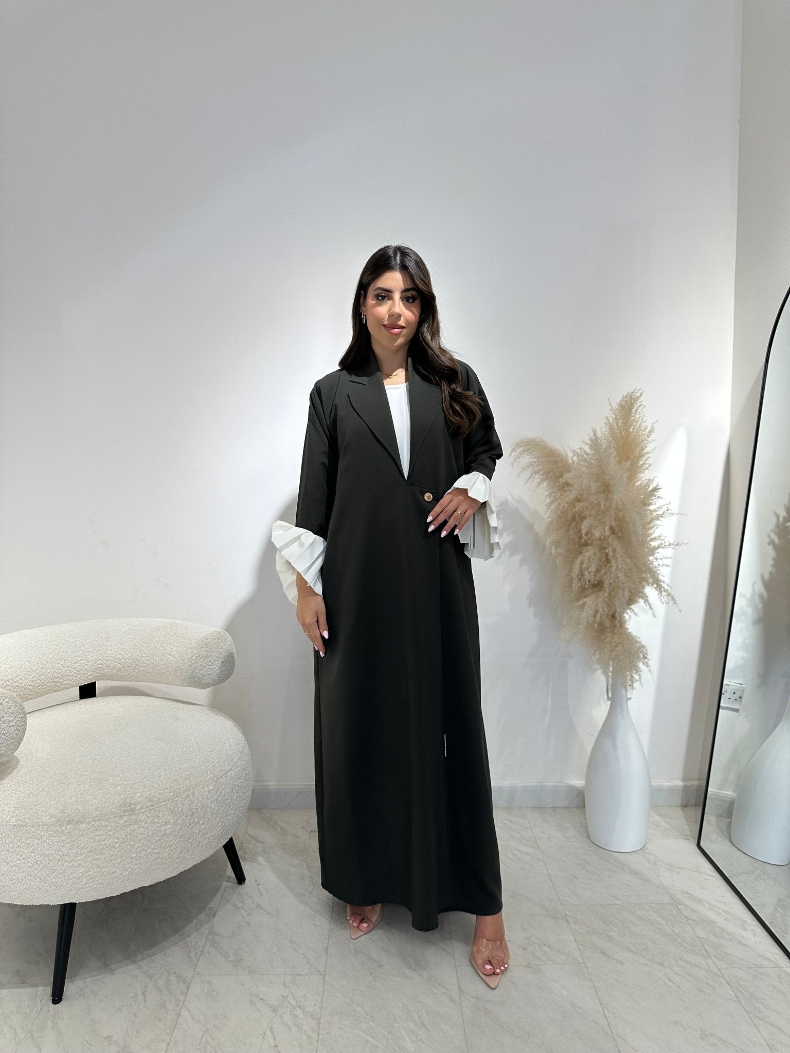 C 1401 Dark Green Coat Abaya