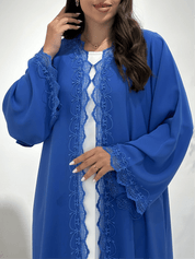 C 1406 Royal Blue Lace Abaya