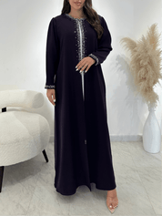 C 1407 Purple Rhinestone Abaya