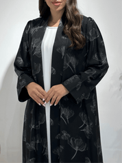 C 1413 - 01 Black Floral Printed Abaya
