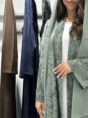 C 1414 - 01 Sea Green Printed Abaya
