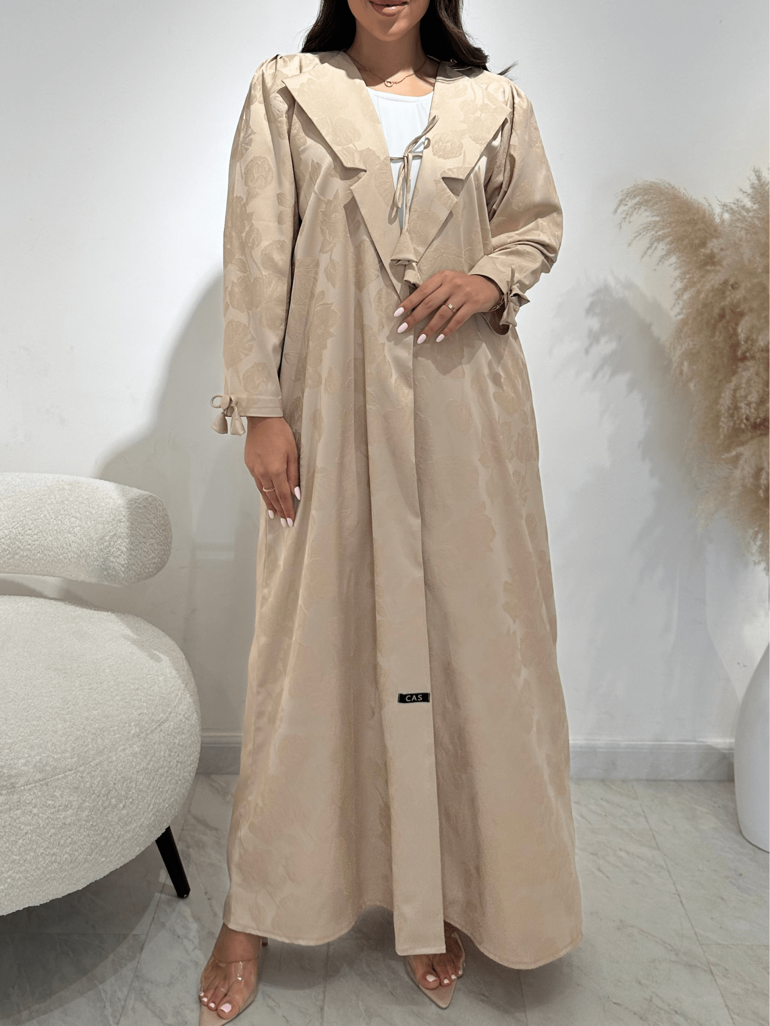 C 1416 - 01 Beige Coat Abaya
