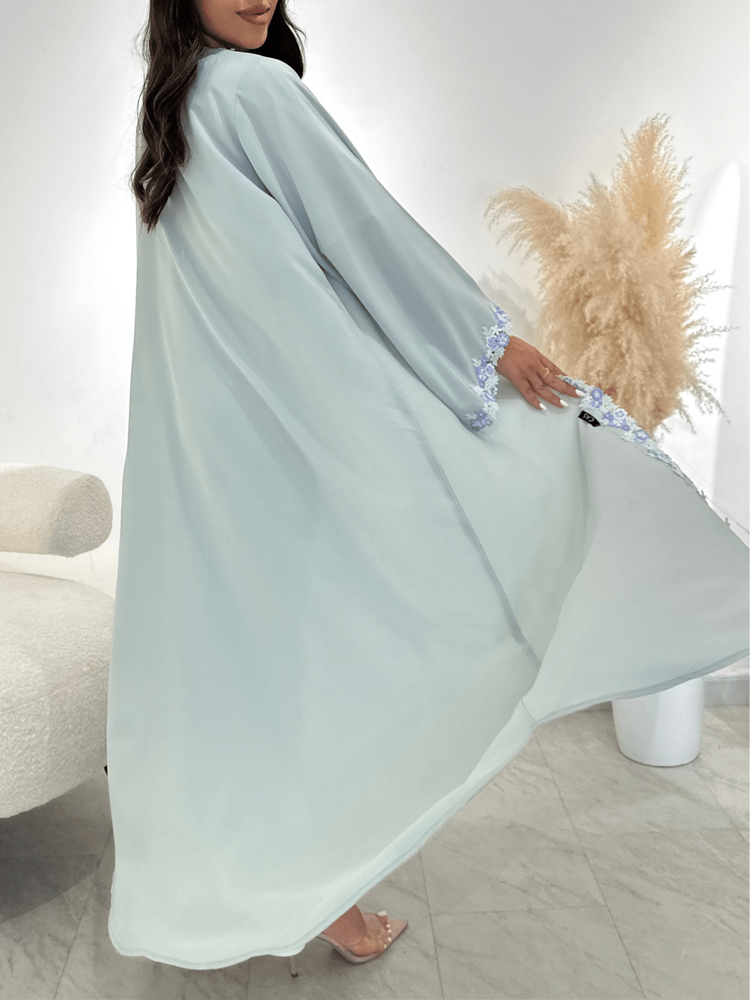 C 1417 - 01 Mint Floral Lace Abaya