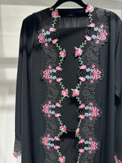 C 1418 - 05 Black Floral Lace Abaya