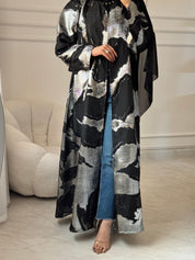 C 1457 Black Silver Abaya