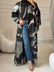 C 1457 Black Silver Abaya