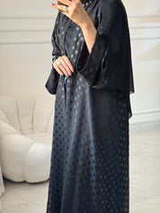 C 1461 Black Polka Dot Abaya