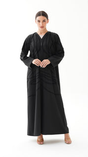C 1477 Black Beaded Abaya