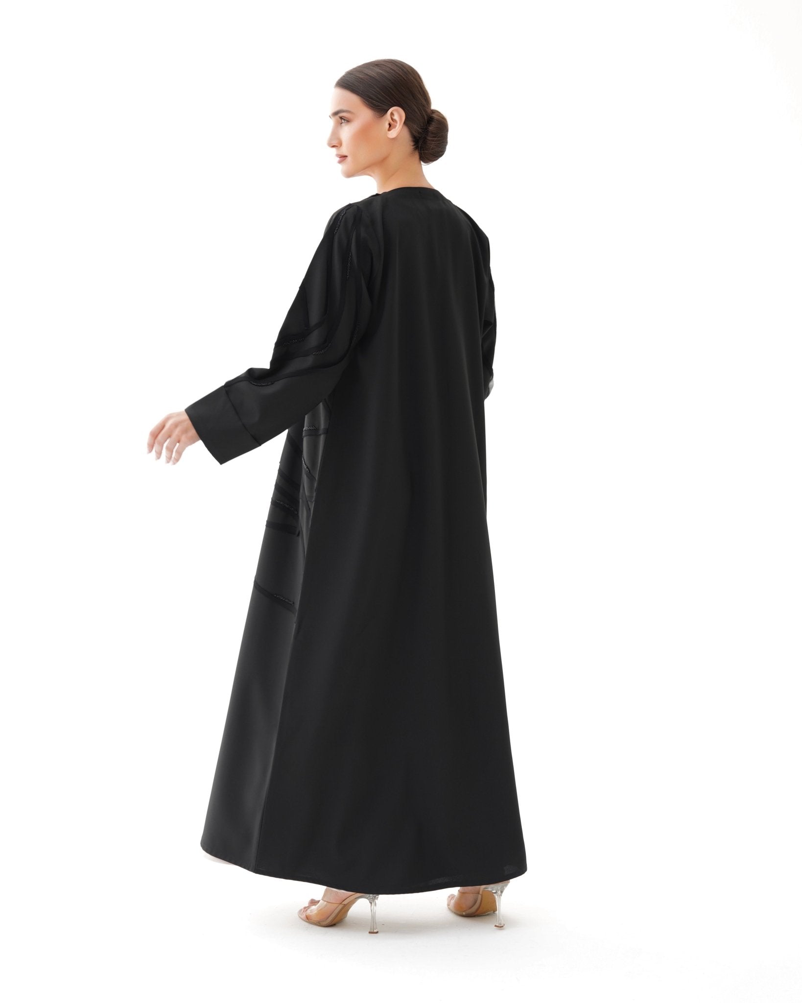 C 1477 Black Beaded Abaya