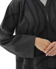 C 1477 Black Beaded Abaya