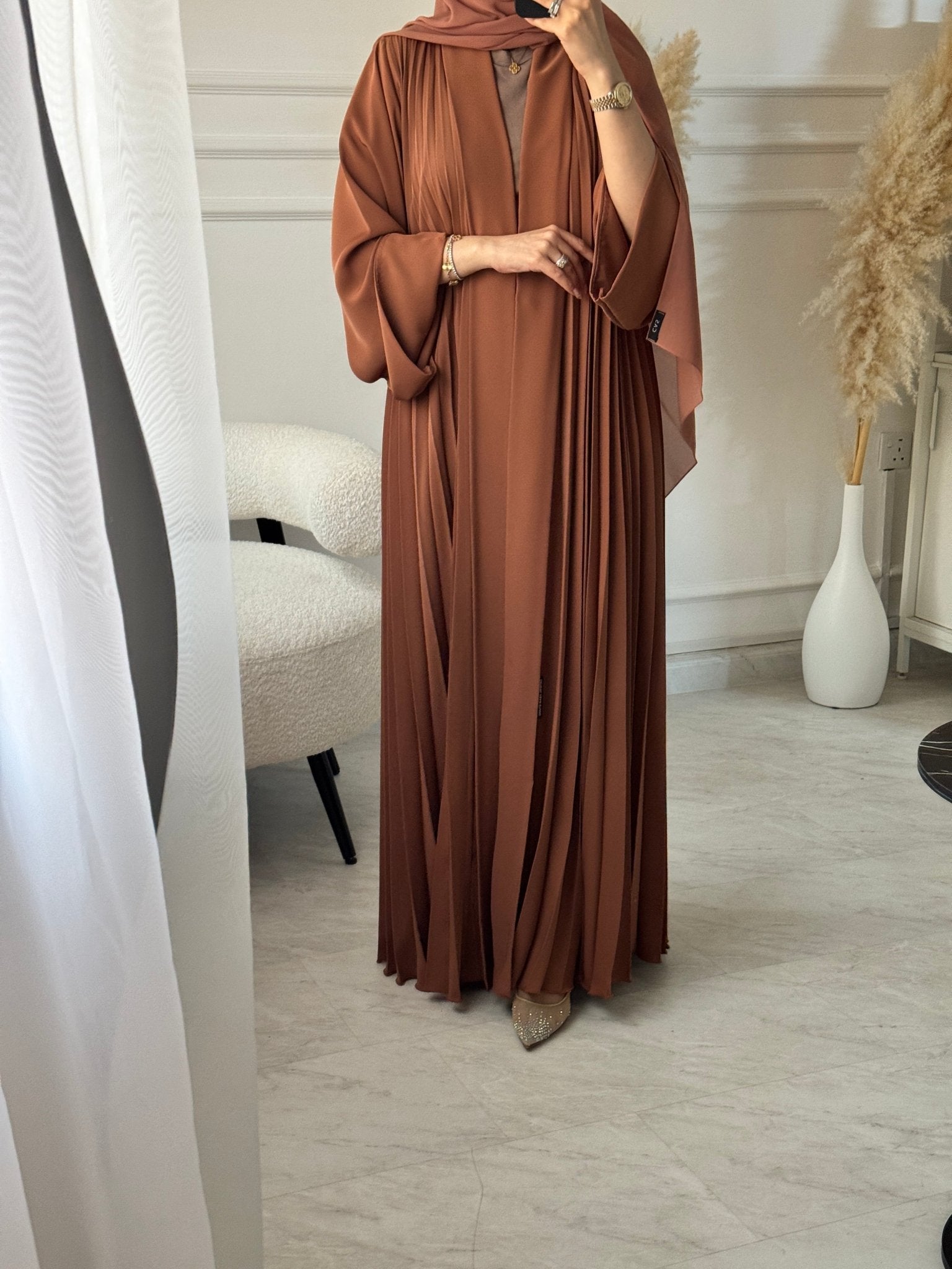 C 1517 - 01 Bronze Premium Nada Pleated Abaya