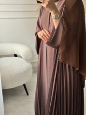 C 1517 - 07 Brown Premium Nada Pleated Abaya