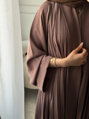 C 1517 - 07 Brown Premium Nada Pleated Abaya