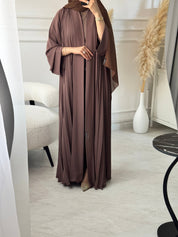 C 1517 - 07 Brown Premium Nada Pleated Abaya