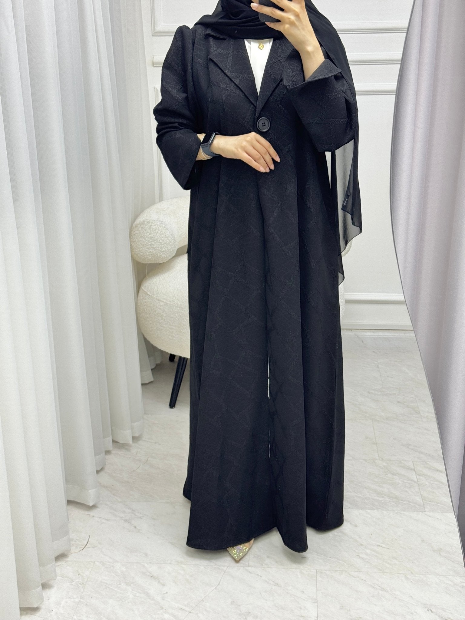 C 1526 Black work Abaya