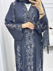 C 1529 Black Printed Abaya