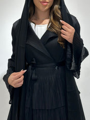 C 1567 Black Pleated Abaya