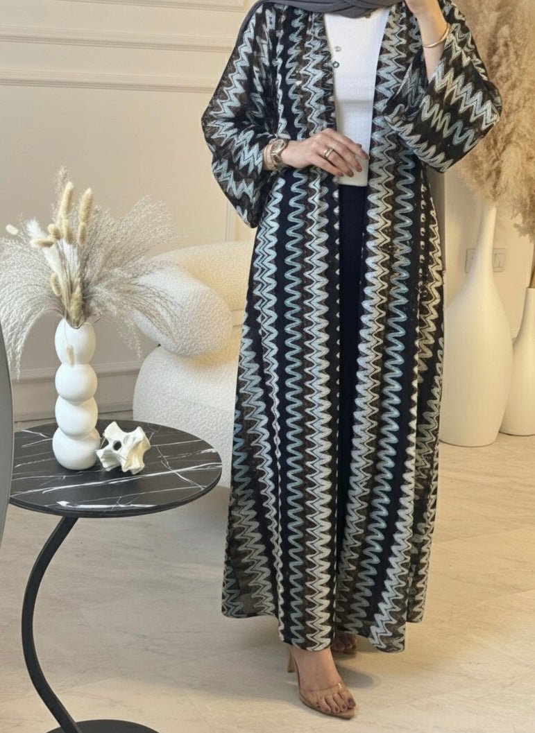 C 1601 Grey Wave Abaya