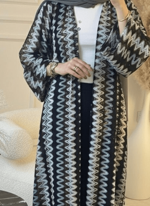 C 1601 Grey Wave Abaya
