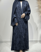 C 1605 Navy Blue Premium Printed Abaya