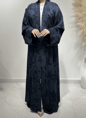 C 1605 Navy Blue Premium Printed Abaya