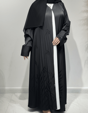 C 1610 Black Printed Abaya