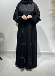 C 1614 Black Beaded Abaya