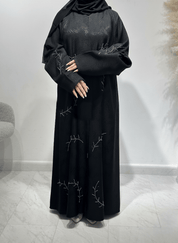 C 1614 Black Beaded Abaya