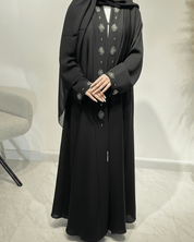 C 1617 Black Beaded Abaya
