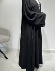 C 1618 Black Crystal Lace Abaya