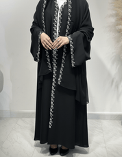C 1622 Black Embroidered Abaya