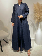 C 1624 Navy Blue Beaded Abaya