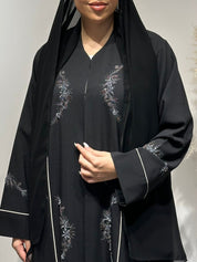 C 1631 Black Beaded Embroidered Abaya
